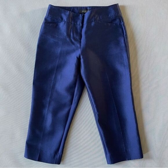 Talbots Royal Blue Silk Blend Cropped Dress Pants Women’s Size 2P - Picture 1 of 8
